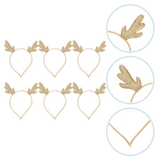 6pcs Christmas Hair Hoop Golden Lifelike Headpiece Photography Prop Hair Clasp
