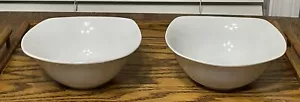 CRATE & BARREL Set Of 3 Classic White Pasta Bowls 7.5” Square Round Porcelain - Picture 1 of 6