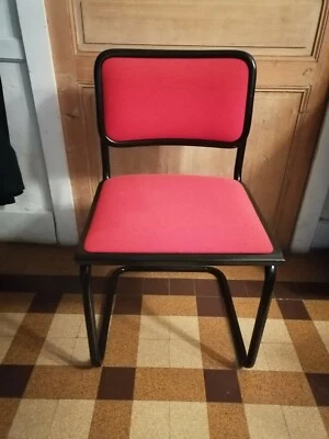 Belle chaise style breuer  noire rouge tissu made in italy 9 en stock - Photo 1/4