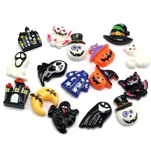 50pcs Assorted Flatback Resin Halloween Gothic Skull Pumpkin Ghost Cabochons - Bild 1 von 5