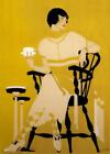 Fadeaway Girl Dinnerware And A Cup Of Tea  Coles Phillips  Archival Art Print