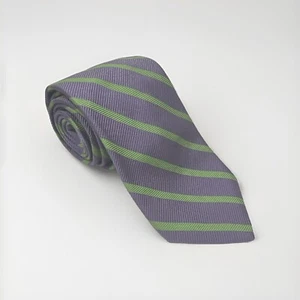 Peter Millar Stylish Lavender Green Stripe 100% Silk Necktie 60” 3 1/2” - Picture 1 of 5