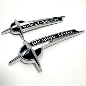 For Harley Vintage Style Gas Fuel Tank,Emblems Badges Touring Softail Dyna black - Picture 1 of 5