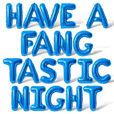 HAVE A FANG TASTIC NIGHT Letra Globo Banner - Hágalo usted mismo Decoraciones de Fiesta de Halloween Foto 1 de 4