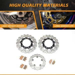 For Yamaha YZF R6 YZF-R6 600CC 2005 2006-2016 Front Rear Brake Discs Rotors Pads - Picture 1 of 13