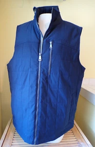 Orvis Mens Size Large Insulated Vest Navy Blue Full Zip Up Nylon Quilted - Picture 1 of 13