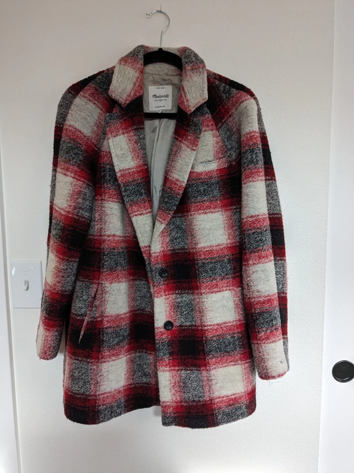 Abrigo Madewell Depot Cocoon a Cuadros Talla Pequeña Lana  Foto 1 de 4