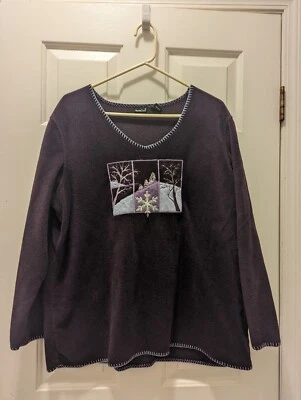 Northcrest Navidad Copo de Nieve Vellón Ciruela Púrpura Talla 18/20 Foto 1 de 2