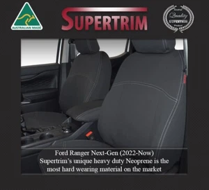 Ford Ranger Next-Gen Neoprene Seat Covers FRONT (Full-back + Map Pockets) + Rear - Imagen 1 de 15