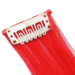 20" Clip in Hair Extensions HIGHLIGHTS Red Straight 8pcs 50g - Picture 1 of 5