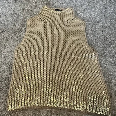 EXPRESS WORLD BRAND Womens Size Large Chunky Knit Sleeveless Sweater VTG Y2K - Image 1 of 4