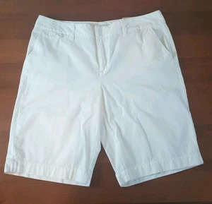 Bass America Women's Chino Shorts Sz 16 White Classic Preppy Cotton NWT - Picture 1 of 8