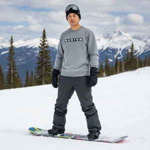 Burton Snowboard Sweatshirt Mens XLarge Grey Ski Fleece - Picture 1 of 7