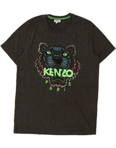KENZO Womens Paris Graphic T-Shirt Top UK 16 Large Grey Animal Print BO10 - Picture 1 of 3