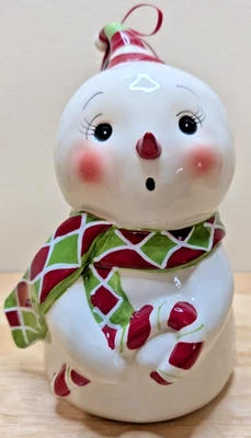 NEW RARE Blue Sky Clayworks RETRO CHRISTMAS BLUSHING SNOWMAN Girl Figurine NWT