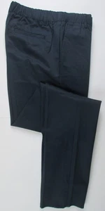 LANDS END Navy School Elastic Waist Pull-On Chino UNHEMMED Pants Boys 14 HUSKY - Picture 1 of 5