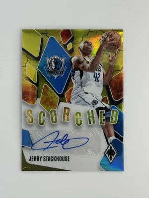 Jerry Stackhouse Auto /35 - 2023-24 Panini Phoenix Scorched Yellow Mavericks - Image 1 of 3