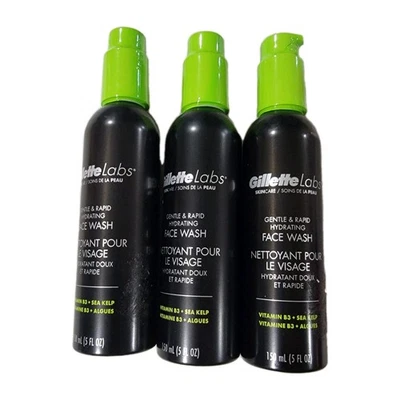 Jabón facial hidratante suave y rápido 3 Gillette Labs 5 oz Vit B3 + algas marinas nuevo Foto 1 de 2