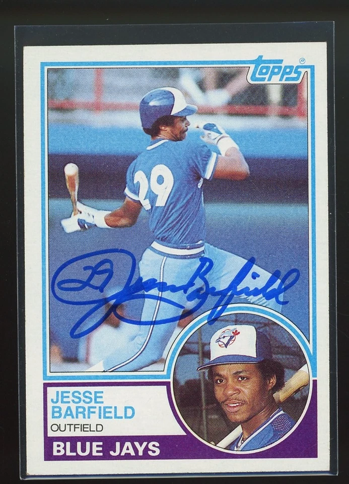 1983 Topps JESSE BARFIELD Signed Card autograph auto YANKEES BLUE JAYS - Imagem 1 de 1