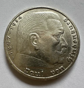 Moneda de plata 5 marcos 1936 A Tercer Reich Hindenburg (1650) - Imagen 1 de 2