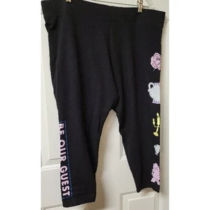 RARE DISNEY Princess BEAUTY AND THE BEAST BE OUR GUEST Capri Leggings 3X 3 3XL - Picture 1 of 4