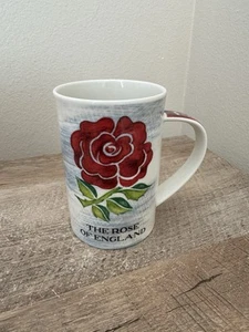 Dunoon Rose Of England Coffee Mug Cup Red Flower Porcelain - Picture 1 of 11