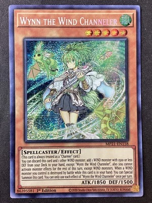 Yugioh #MP21-EN158 Wynn the Wind Channeler 1st Edition Prismatic Secret Rare LP - Image 1 of 2