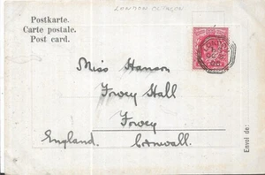LONDON ACHTECK POSTSTEMPEL AUF KING GEORGE V 1d ROT 1905 POSTKARTE REF 6318 - Bild 1 von 2