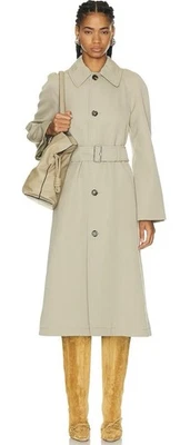 Burberry Belted Wool Trench Coat UK Size 12 US Size 10 Hunter Green - Image 1 of 4