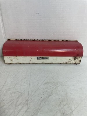 Vintage Wall Wax Paper  Dispenser Storage Mid Century -  Metal Rusty Mel Hoffman - Image 1 of 4