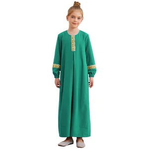 US Kids Girls Praise Dance Dress Robe Liturgical Costume Muslim Abaya Dancewear - Picture 1 of 48
