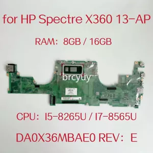 Placa madre DA0X36MBAE0 para HP Spectre X360 13-AP con I5 I7 8ª CPU RAM: 8G - Imagen 1 de 6