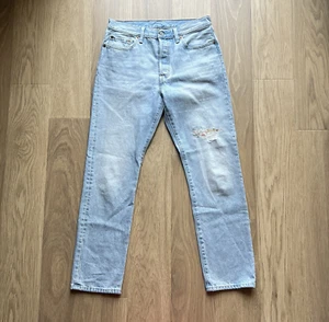 Levis 501 Anniversary Edition Floral Patch Jeans Light Blue Women's 29x30 - Picture 1 of 19