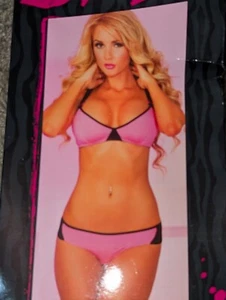 Lápiz Labial Rosa - Talla M/L Sujetador y Panty Fantasía Lencería Disfraz Conjunto Mediano Grande 346 - Imagen 1 de 3