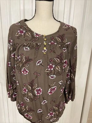 Women Shirt.Brand St John’s Bay.Sz PL.Color Brown.pre Owned. - Image 1 of 3