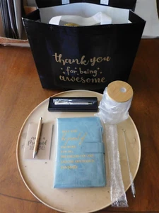 APPRECIATION GIFT BAG - JOURNAL, PENS, DRINKING GLASS W/ STRAW - Picture 1 of 7