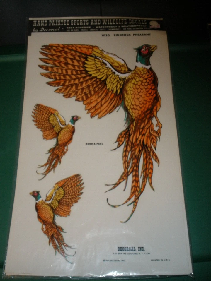 NOS 1979 Hand Painted Decorcal Wild Turkey Decal Hunting 12" X 9" Cabin W-22