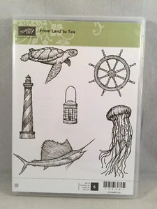 FROM LAND TO SEA By Stampin Up New Nautical Fish Ships Wheel Lighthouse - Picture 1 of 3