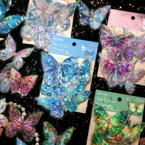 Pegatinas de PVC holográficas de mariposa de colección diario bala tarjeta fotográfica hágalo usted mismo artesanías - Imagen 1 de 11