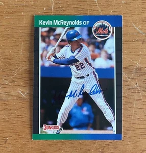 Kevin McReynolds New York Mets Signed Autograph 1989 Donruss Baseball Card - Picture 1 of 2