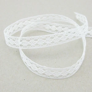 Baumwollspitze weiß 10mm breit, spitze, hochzeit, nähen, Meterware, 1meter - Bild 1 von 3