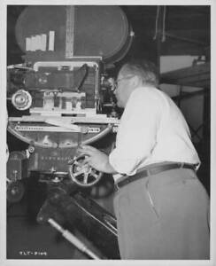 Director Byron Haskin setting up a camera angle, on the set of - 1949 Old Photo