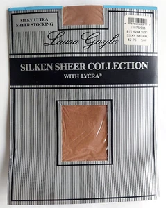 Laura Gayle Silken Sheer w Lycra Silky Ultra Sheer Stocking Silky Natural S/M - Picture 1 of 2