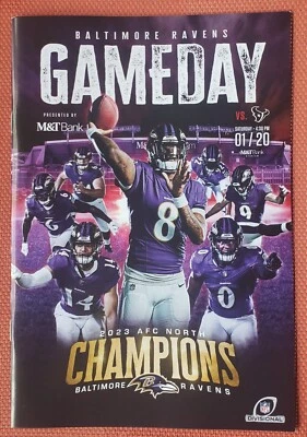 BALTIMORE RAVENS vs HOUSTON TEXANS 2023 NFL DIVISION PLAYOFFS GAME PROGRAM - Image 1 of 3