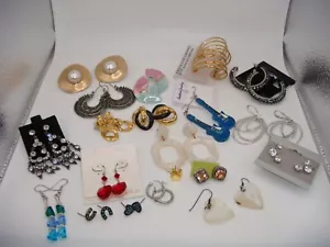 SET BESTEHEND AUS 20 PAAR OHRRINGEN BAUMELN STRASS EMAILLE KRISTALL CREOLEN SET 12 - Bild 1 von 20