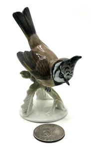 Vintage Rosenthal Bird Figurine Bridled Crested Titmouse Germany #1647 EXCEL - Picture 1 of 8
