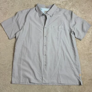 Camisa Quicksilver Para Hombres Waterman Hawaiana Ajuste Cómodo Abotonada XL Gris Claro - Imagen 1 de 7