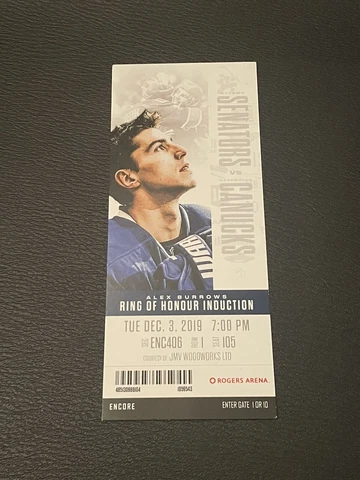 VANCOUVER CANUCKS ALEX BURROWS RING OF HONOUR NIGHT SPECIAL TICKET STUB!! Cover