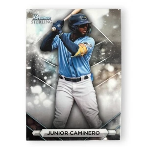 Tarjeta de radiocontrol Junior Caminero 2023 Bowman Sterling BSP-27 Prospect Tampa Bay Rays MLB - Imagen 1 de 2