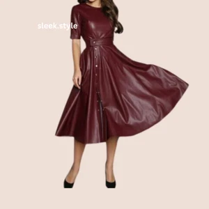 Women Dress Leather New Genuine Lambskin Handmade Stylish Casual Soft Best - Picture 1 of 6